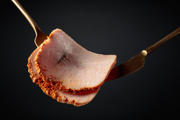 Wall Mural - Spicy sliced ham.