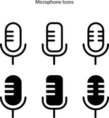 Poster - Microphone icons on white background. Microphone icon vector. eps microphone icon. Set of microphone icons.
