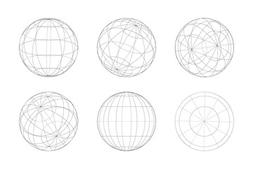 Poster - Geometric shape of sphere 3d design in technology style. Abstract circle vector illustration.