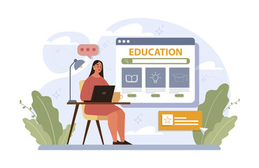 Poster - Education concept. Multidisciplinary and lifelong studying, knowledge