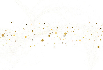 Wall Mural - Gold dust, light gold glitter round confetti background.
