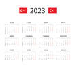 © emre - Calendar in Turkish for 2023. The week starts from Monday. Vector illustration