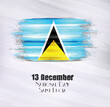 Vector illustration of Saint Lucia,13 December,National Day