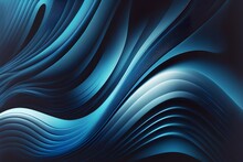Abstract With Blue Waves Background. Luxury Wallpaper Design For Prints, Wall Arts, Home Decoration, Cover And Packaging Design