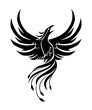 Black Phoenix Bird, Flying Silhouette