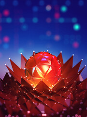 Aufkleber - Cyber ball, bunch of synthetic neurons. 3d illustration of artificial intelligence digital festival