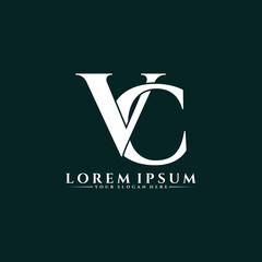 Wall Mural - Letter VC luxury logo design vector