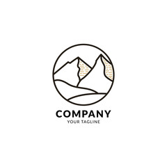 mountain logo line vector template.