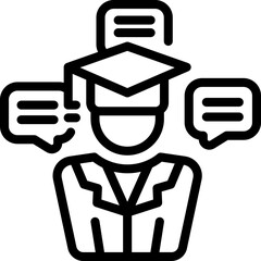Poster - Student graduation icon outline vector. Person club. Group learn