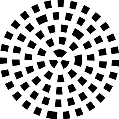 Fototapete -  Circle design element. Rounded halftone. PNG with transparent background.