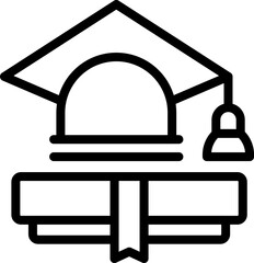 Poster - School graduation icon outline vector. Student club. Reader group