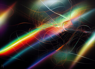 Poster - Beautiful colored bokeh on a dark abstract background.	
