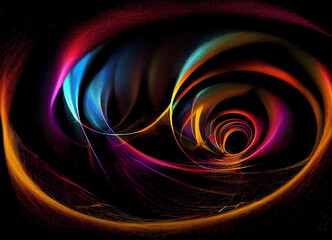 Poster - Beautiful Abstract swirl tunnel with neon light on a background pattern textured for design.	