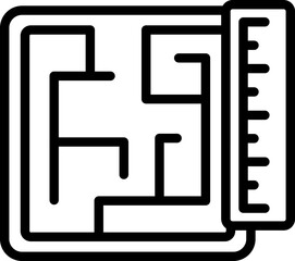 Poster - Engineer plan icon outline vector. Female engineer. Job girl
