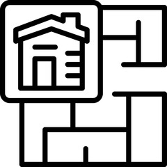 Poster - House plan icon outline vector. Woman engineer. Builder person