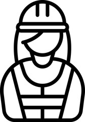 Poster - Builder person icon outline vector. Female engineer. Worker industry