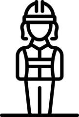 Poster - Woman engineer icon outline vector. Female worker. Professional job