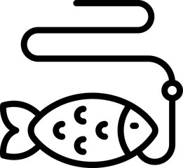 Sticker - Sea fishing icon outline vector. Water camp. Child activity