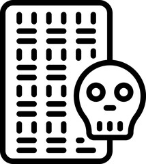 Poster - Skull hacker icon outline vector. Cyber crime. Criminal security