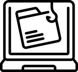 Poster - Data fraud icon outline vector. Cyber crime. Internet security
