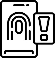 Poster - Fingerprint security icon outline vector. Crime cyber. Data fraud