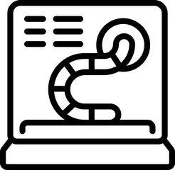 Canvas Print - Internet worm icon outline vector. Cyber data. Online email
