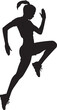 Vector Silhouette of a running woman