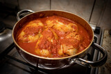 Fototapeta Kuchnia - Tradycyjne gołąbki z ryżem i mięsem w sosie pomidorowym.