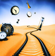 Salvador Dalì inspired railway crossing desert