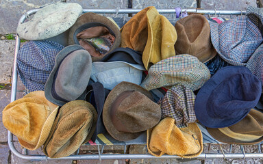 Wall Mural - Wool Hats Top View