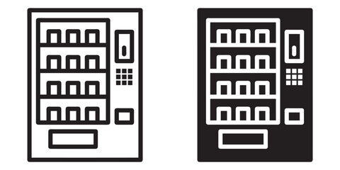 Poster - ofvs278 OutlineFilledVectorSign ofvs - vending machine vector icon . 24 hours . fresh . region sale . isolated transparent . black outline and filled version . AI 10 / EPS 10 / PNG . g11618