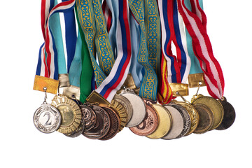 Wall Mural - sports medals collection isolated on white background