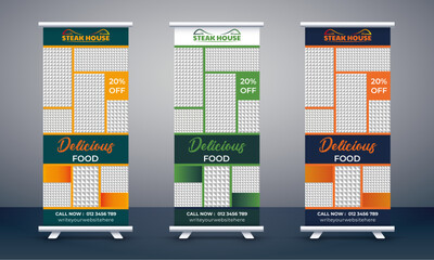 Wall Mural - Restaurant Roll up banner design stand Roll up banner design