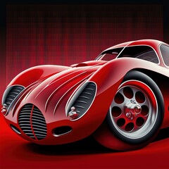 Wall Mural -  a red sports car with a red background and a red background is shown in the image. Generative AI