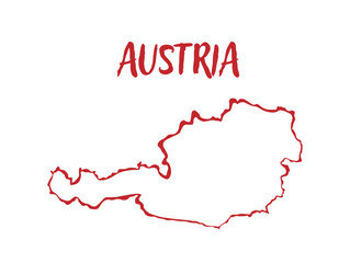 Wall Mural - Empty Austria Map vector illustration