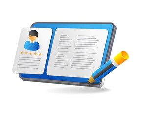 Poster - Flat isometric 3d illustration concept of create personal account for online school