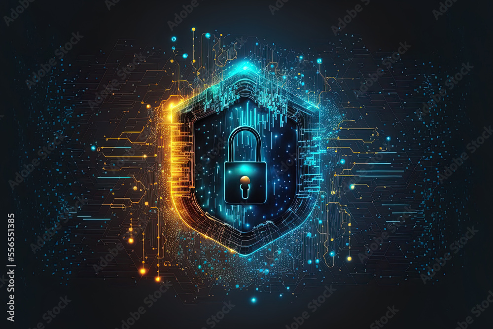 Concept of digital data protection and cyber security. Generative AI ...