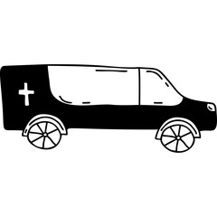 hearse car. doodle