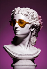 Poster - female sculpture with sunglasses.