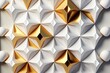 Leinwandbild Motiv Geometric backdrop, realistically white and golden. Generative AI