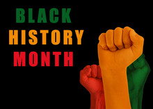 Poster For Black History Month With Human Fists