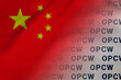 China flag OPCW banner organization