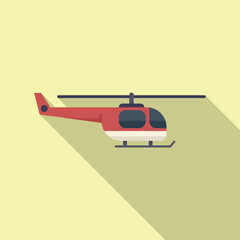 Wall Mural - Aviation helicopter icon flat vector. Air transport. Sea aerial