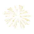 © Nanotrillion - Golden fireworks, background explosion, burst plume golden , crumbs. Isolated gold dust. Celebration jewelry, carefully placed by hand. Jewel confetti firework. Burning pyrotechnic. Png