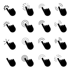 Poster - set cursor finger. Computer technology concept. Computer mouse. Vector illustration. stock image.