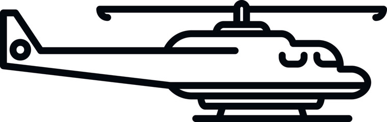 Poster - Fly rescue helicopter icon outline vector. Air military. Aerial guard