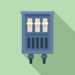 Poster - Contact junction box icon flat vector. Electric switch. Mount control