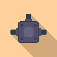 Poster - Fuse junction box icon flat vector. Electric switch. Safety circuit