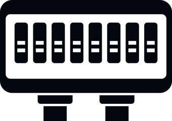 Poster - Control junction box icon simple vector. Electric power. Contact close