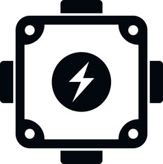 Poster - Electronic junction box icon simple vector. Safety wall. Energy current